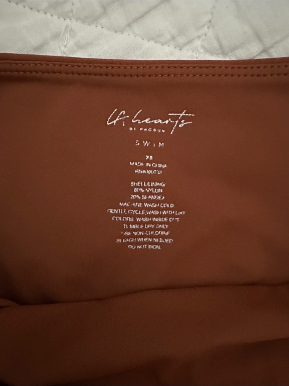 LA Hearts by Pacsun Swim Rust Orange Bandeau High Cut Bikini Size XS - Picture 4 of 5